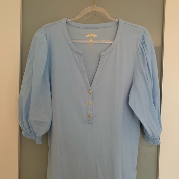 EUC Lilly Pulitzer Sky Blue Ronson Knit Top size Medium - Picture 2 of 5